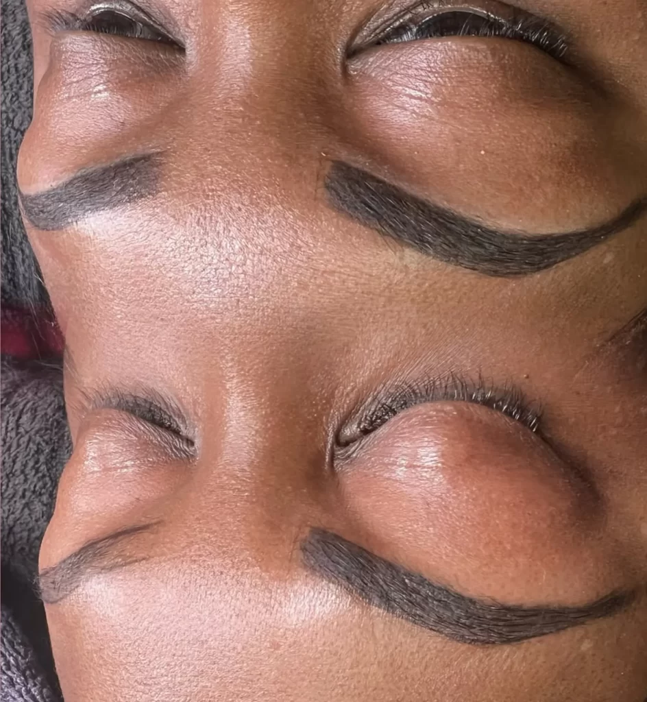 Supervised brow tattoo training